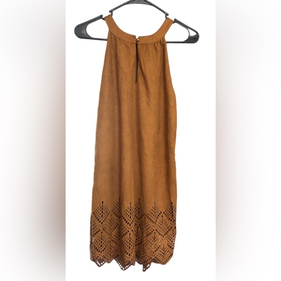 Rue 21 Faux Suede Sleeveless Tribal Native Laser Cut Design Size XS - Picture 2 of 7